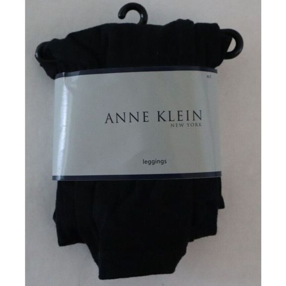 Anne Klein 112072 Women's Sz M/L Black Full Length Cotton Blend Leggings - Picture 1 of 3